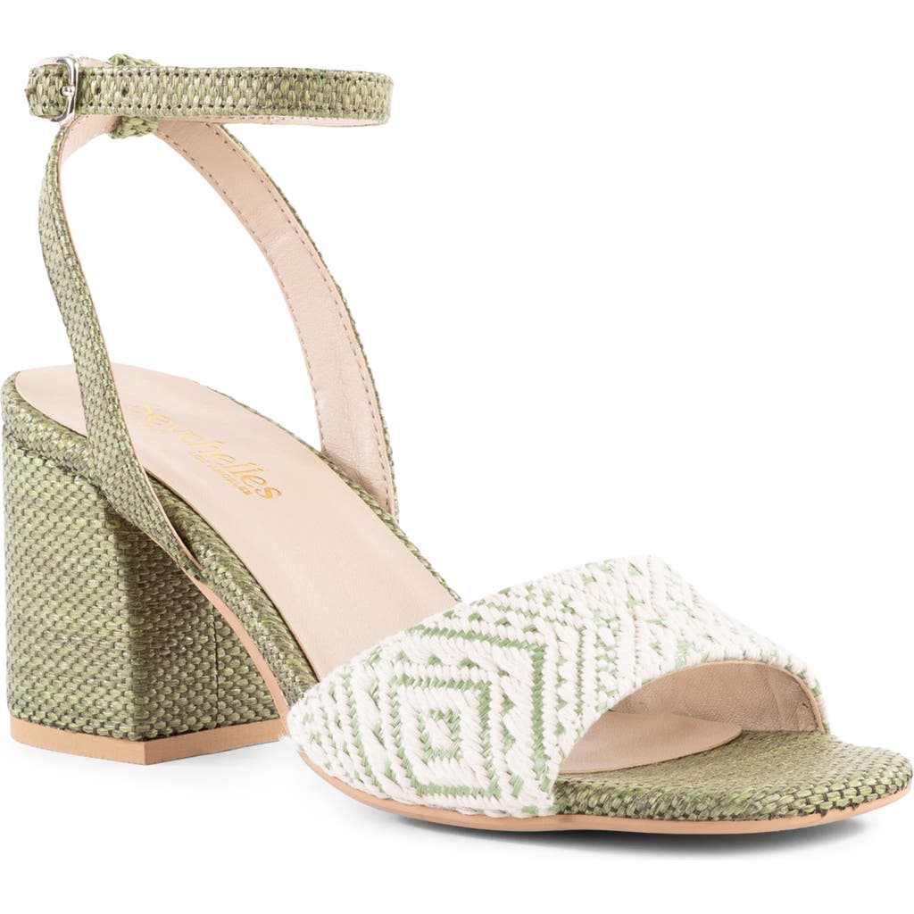 Seychelles Simple Pleasures Ankle Strap Sandal In Off White/green