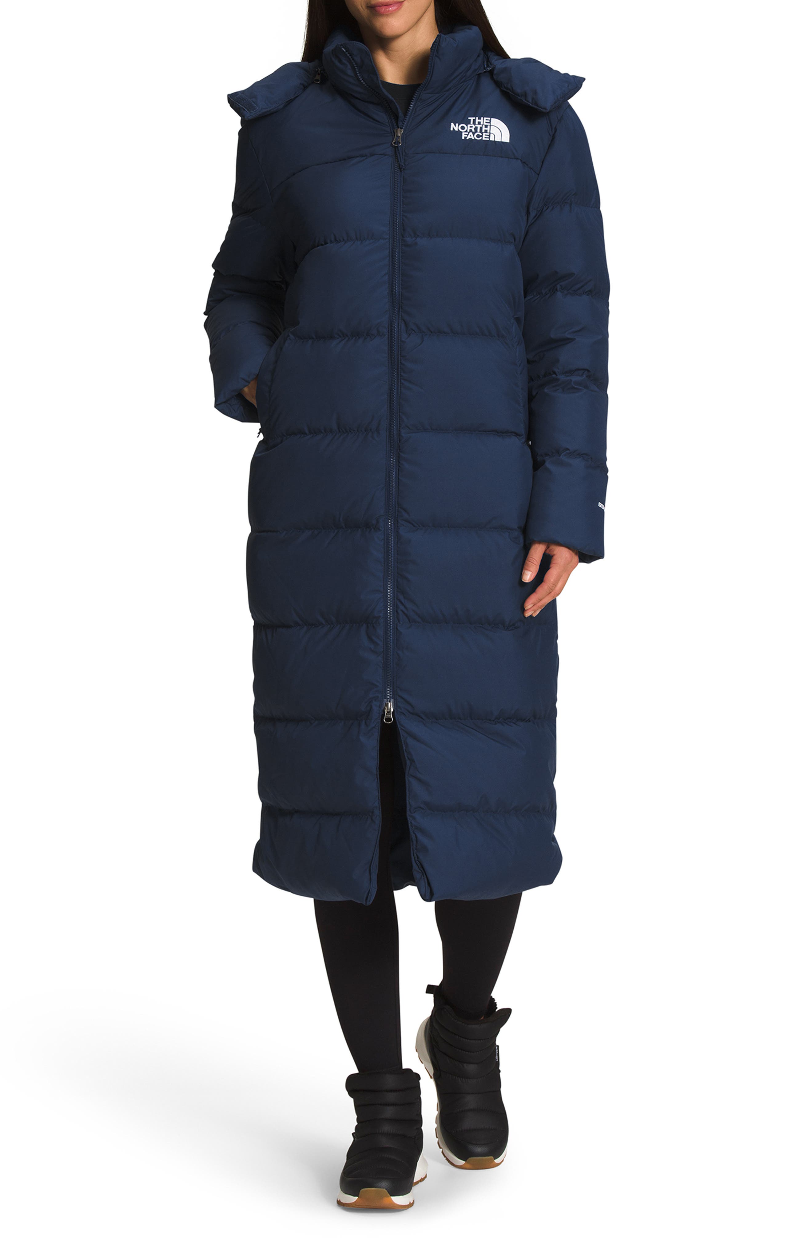 north face womens long puffer coat