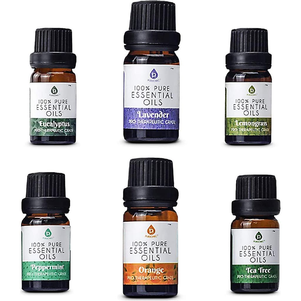 Pursonic 6 Pack Of 100% Pure Essential Aromatherapy Oils Blends In Dark Brow