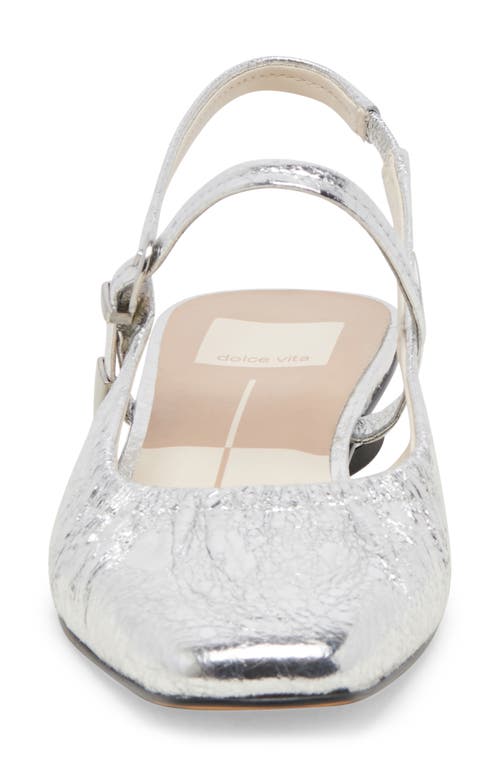 Shop Dolce Vita Rianne Slingback Mary Jane Flat In Silver Distressed Leather