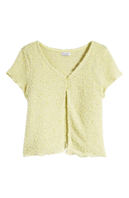 Shop Love, Fire Kids' Short Sleeve Knit Sweater In Yellow