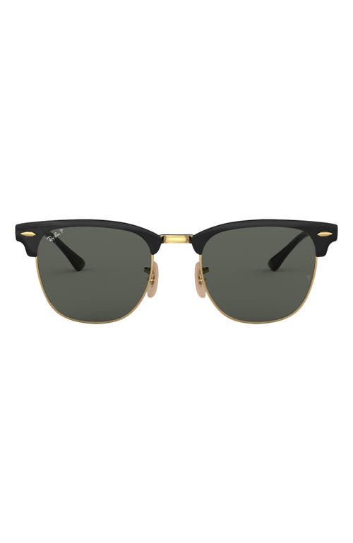 Ray Ban Ray-ban Clubmaster Metal 58mm Polarized Square Sunglasses In Black