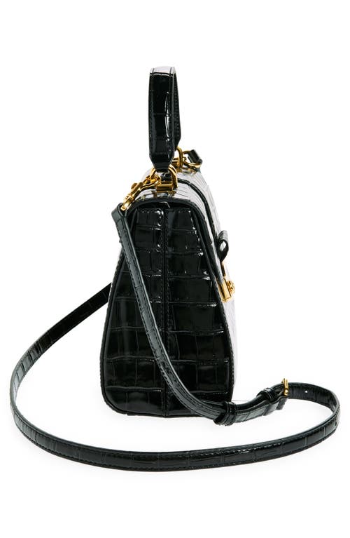 VERONICA BEARD VERONICA BEARD CREST CROC EMBOSSED LEATHER TOP HANDLE BAG 