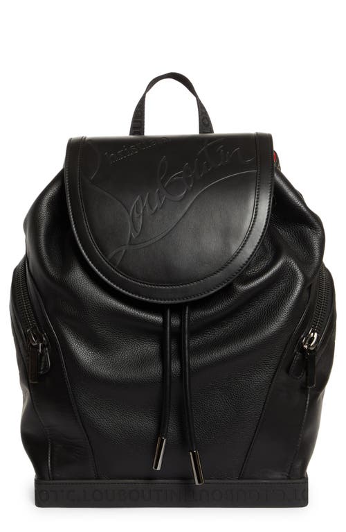 Christian Louboutin Small ExploraFunk Empire Leather Backpack in Black/Black/Black at Nordstrom