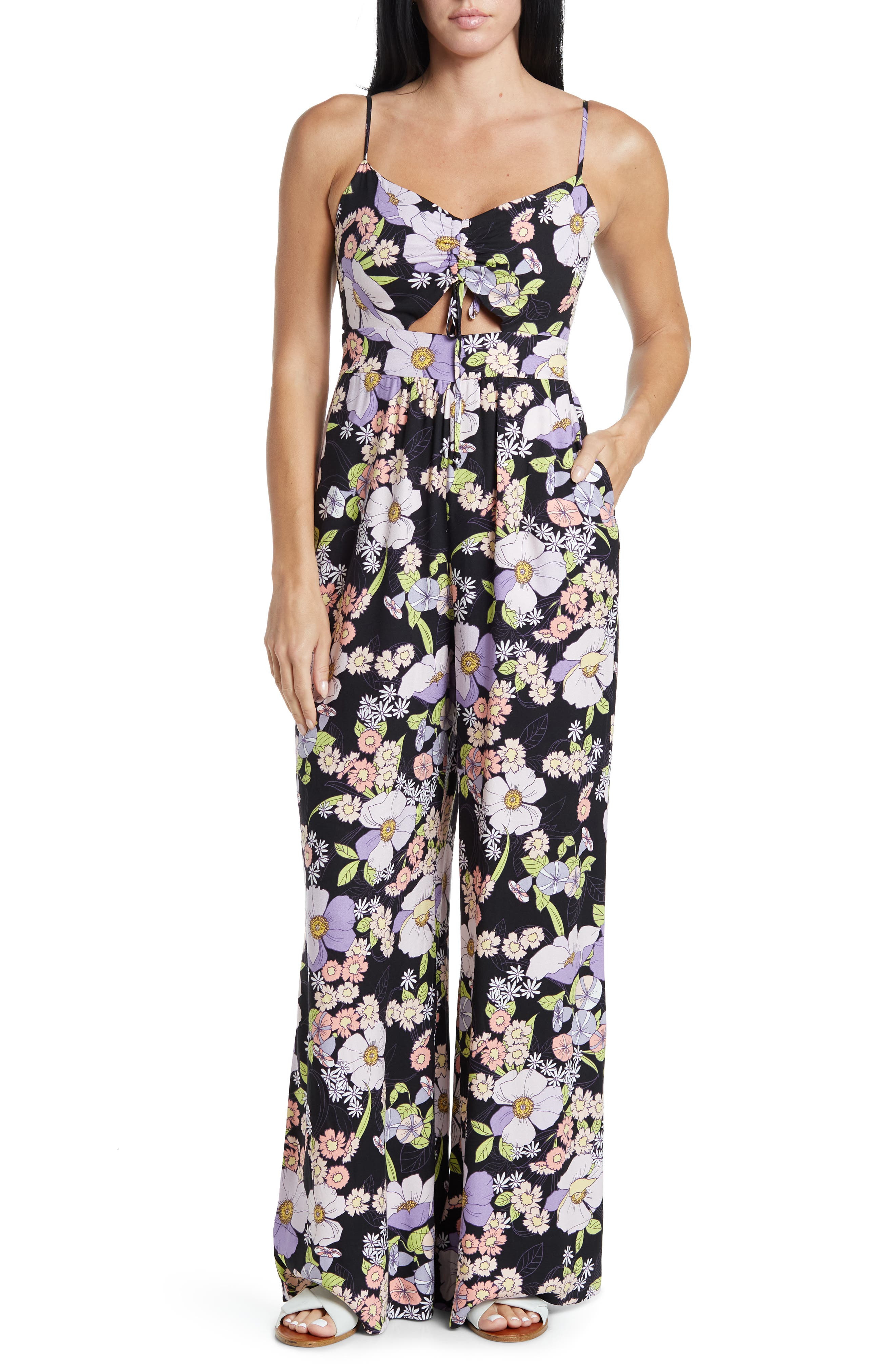 AFRM Della Floral Cutout Jumpsuit 