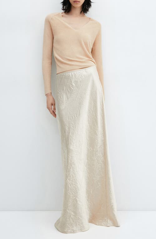 Mango Shimmer V-neck Sweater In Gold