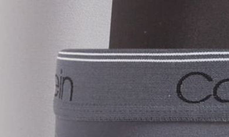 Shop Calvin Klein 3-pack Low Rise Microfiber Stretch Boxer Briefs In Black/ Griff