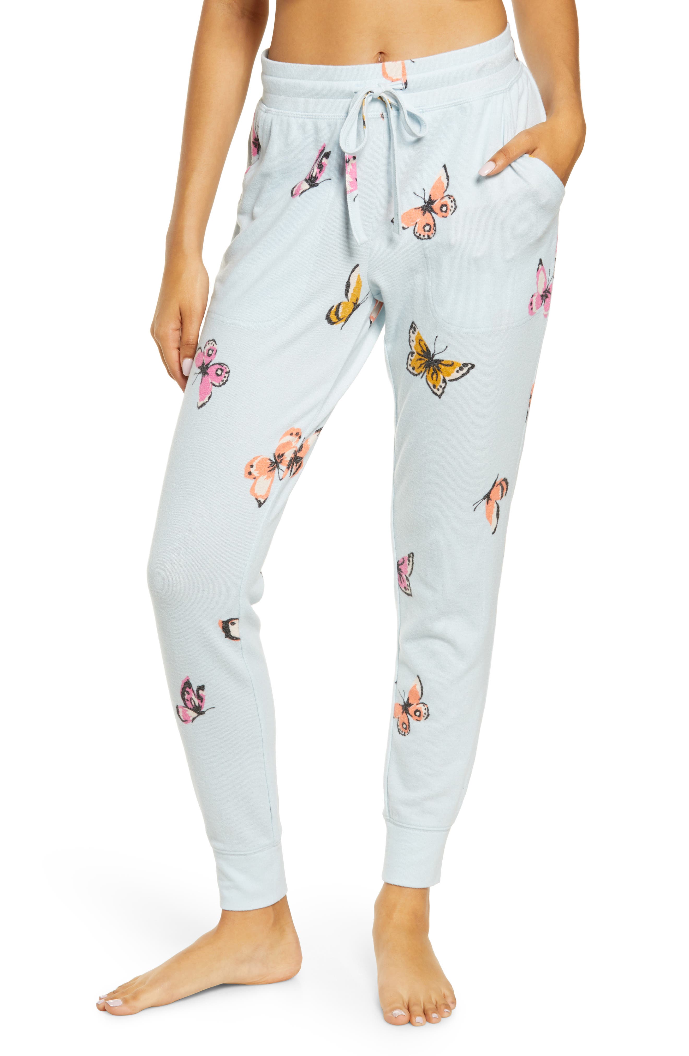 Bp. Jogger Pants In Blue Drift Spring Butterflies