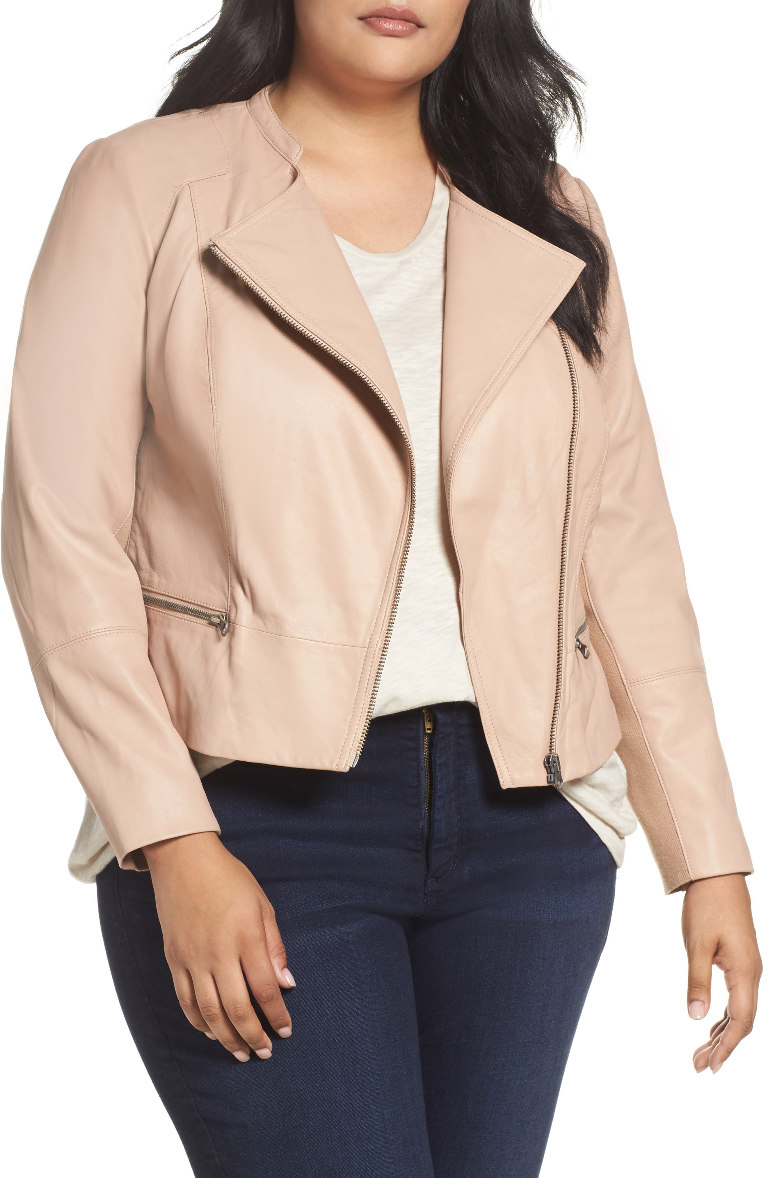 nordstrom plus size leather jacket