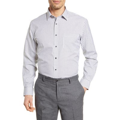 Nordstrom Shop Smartcare(TM) Traditional Fit Check Dress Shirt - Black