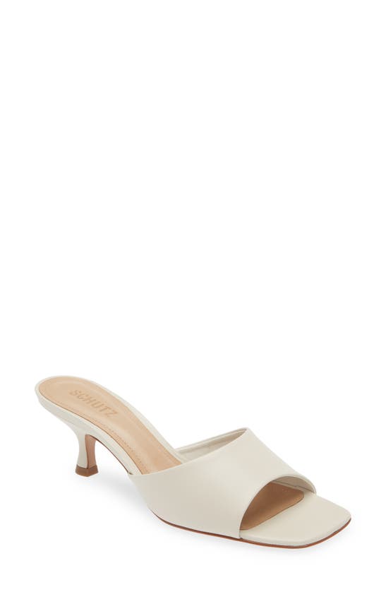 Shop Schutz Dethalia Kitten Heel Slide Sandal In Pearl