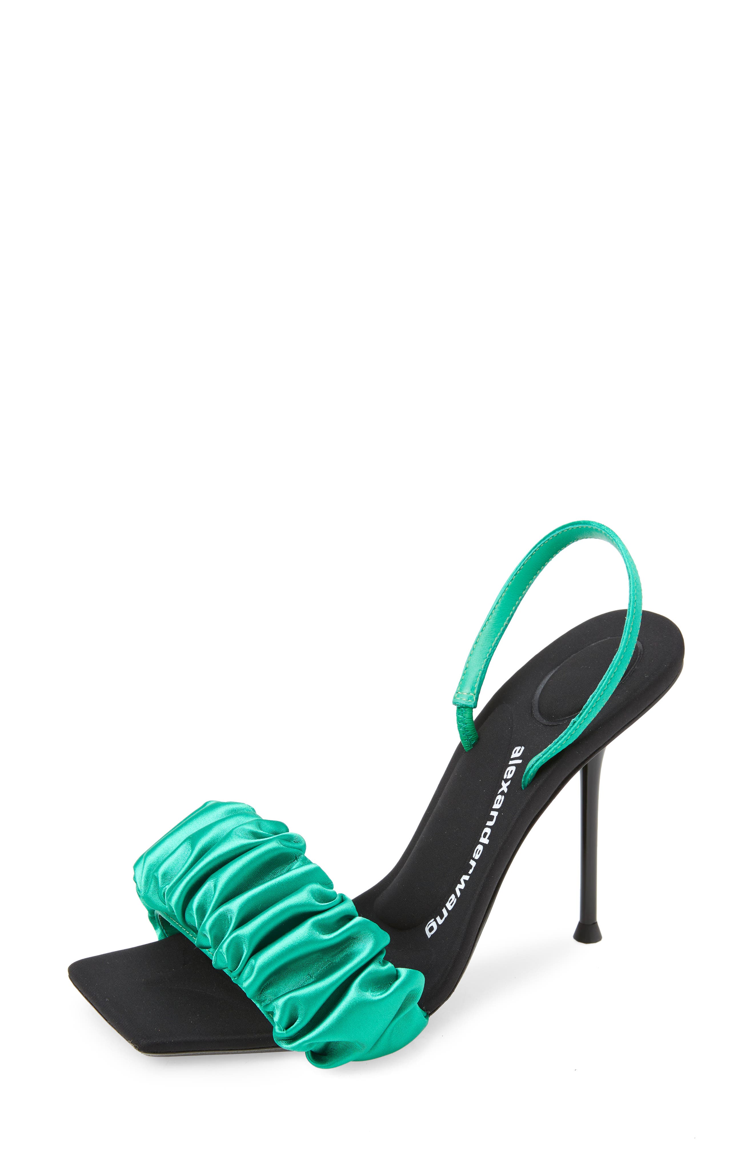 green designer heels