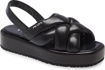 Prada Woven Slingback Platform Sandal (Women) | Nordstrom