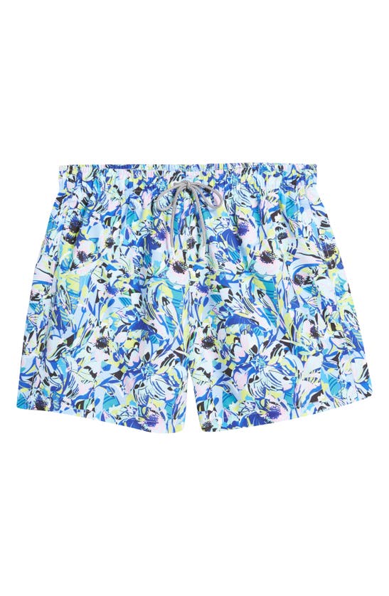 Shop Boardies Amelia Mid Length Swim Trunks In Blue