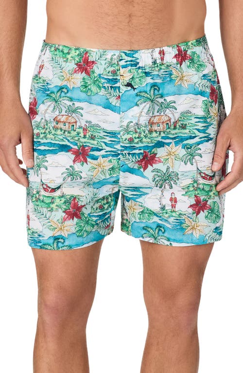 Shop Tommy Bahama Cotton Woven Pajama Boxers In Bluemulti