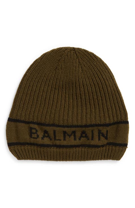 Balmain Monogram-Jacquard Wool Beanie