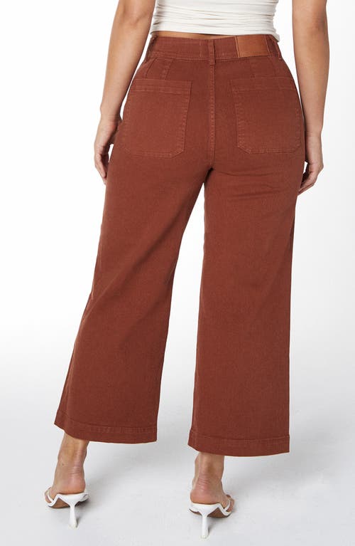 Shop Unpublished Gemma Crop Wide Leg Jeans In Rust Brown