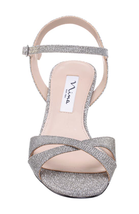 Shop Nina Flora Ankle Strap Wedge Sandal In Steel