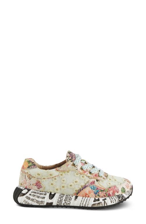 L'artiste By Spring Step Daisymae Sneaker In Beige Multi
