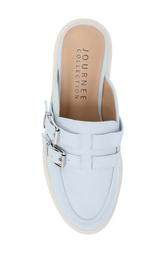 Shop Journee Collection Brydie Platform Mule In Light Denim