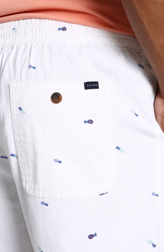 Jachs Pineapple Print Pull-on Shorts In White Pineapple Print
