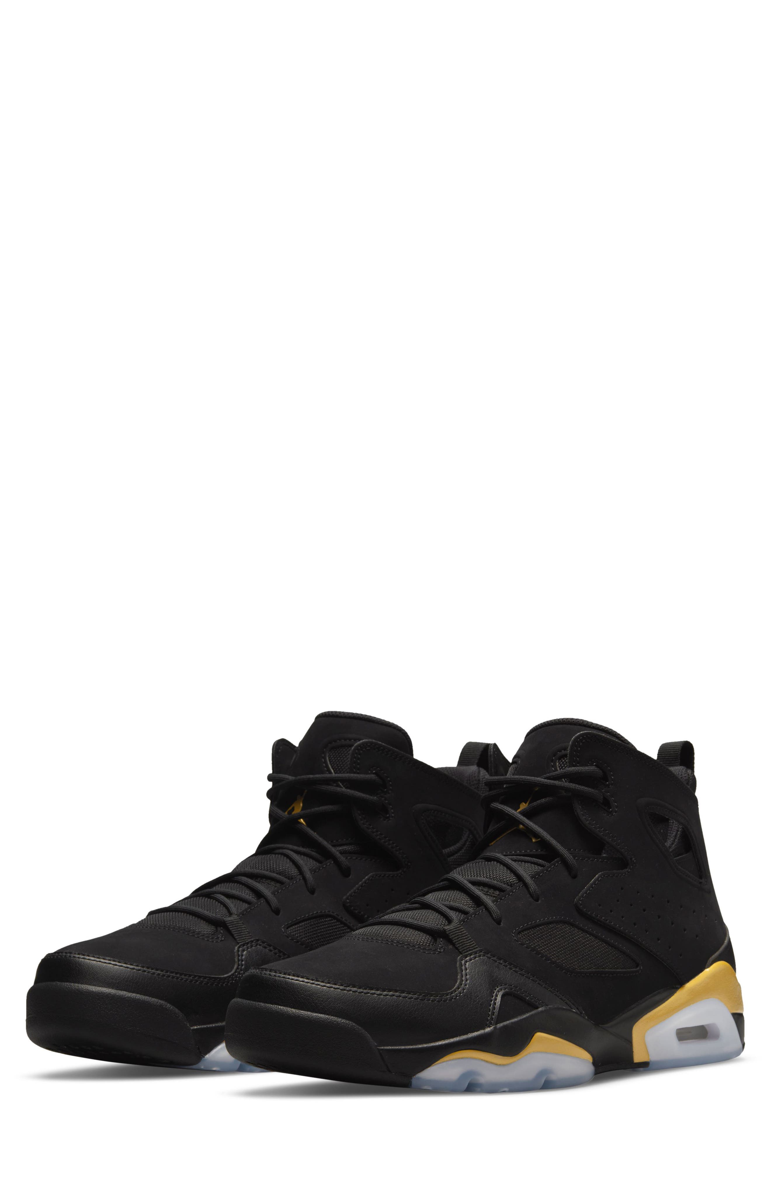Jordan Flight Club '91 Basketball Sneaker in Black/Metallic Gold 