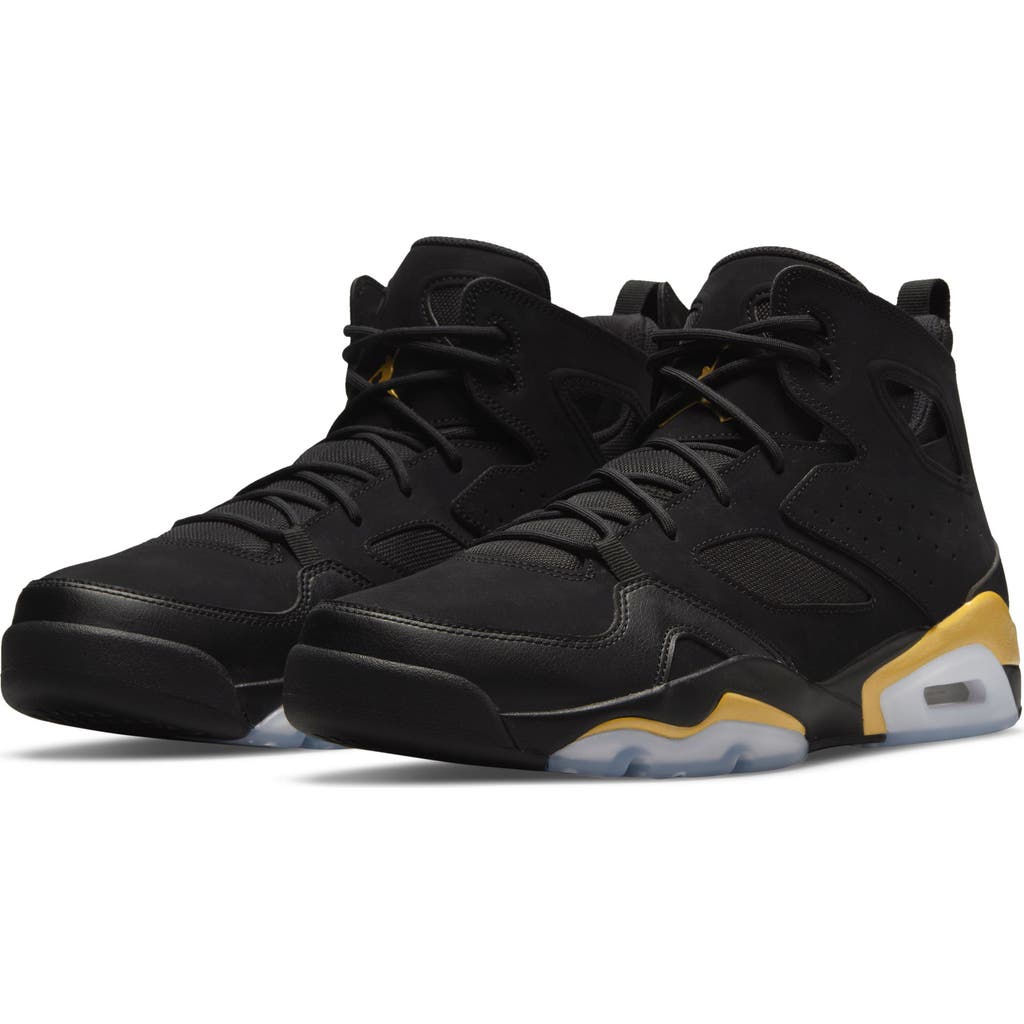 Jordan Flight Club '91 Basketball Sneaker in Black/Metallic Gold
