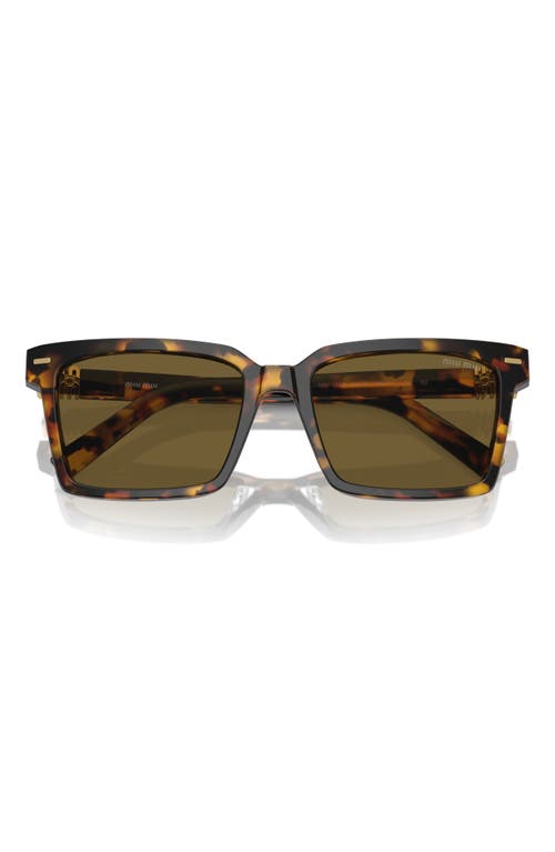 Shop Miu Miu 55mm Rectangular Sunglasses In Blond Havana