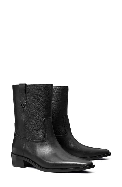 Tory Burch Urban Western Style Short Boots In Perfect Black
