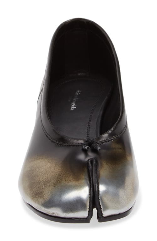 Shop Maison Margiela Tabi Ballerina Pump In Silver/gold/black