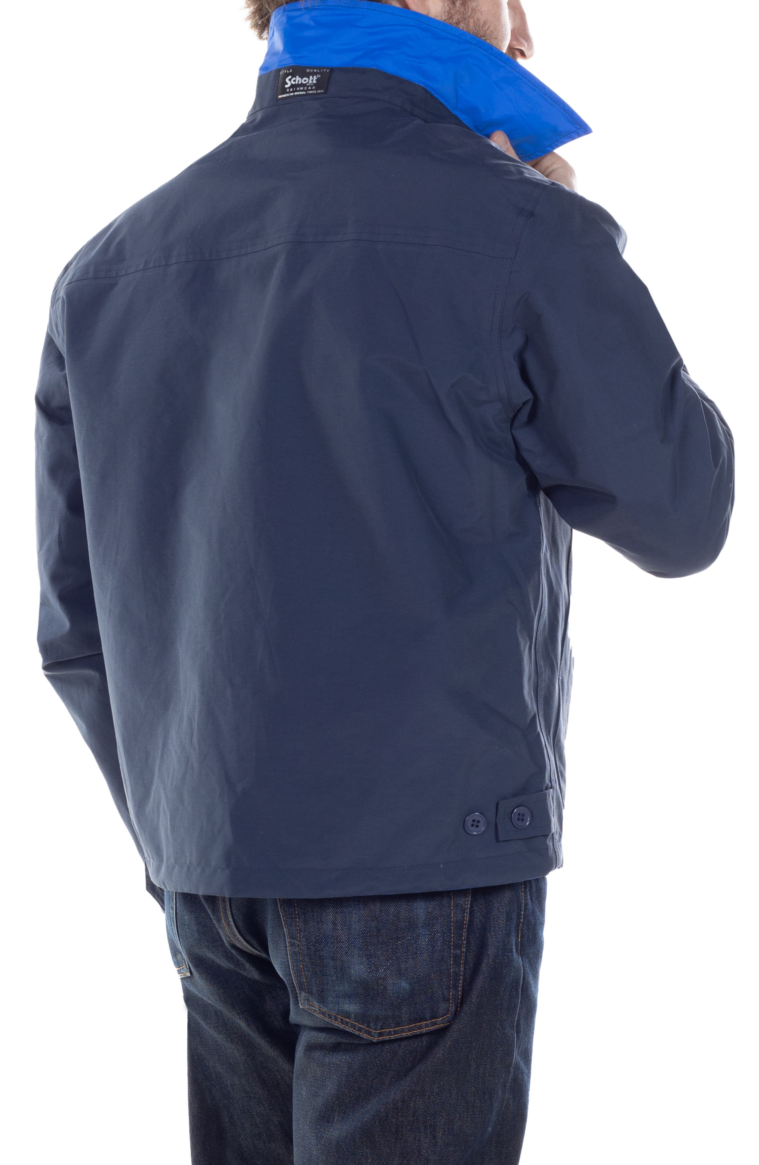 Schott Nyc Waterproof Reversible Windbreaker Jacket in Navy