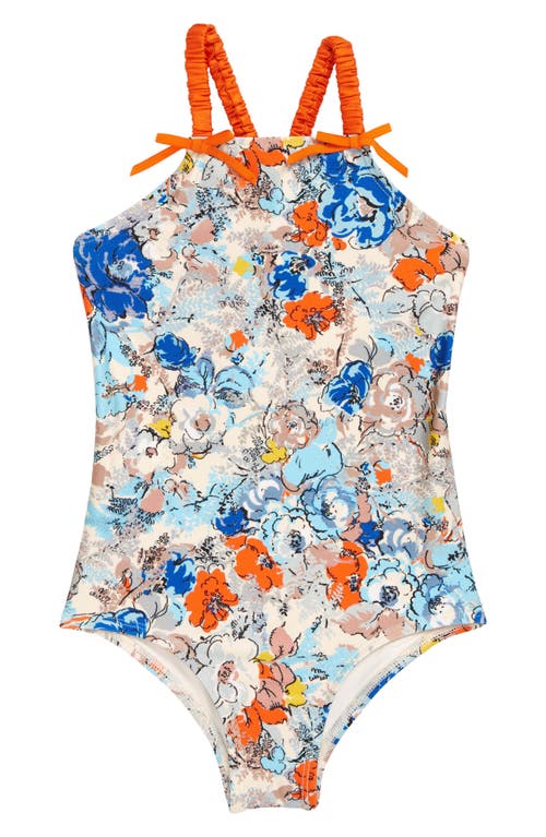 Zimmermann Kids' Clover One-Piece Swimsuit in Topaz Peony Floral