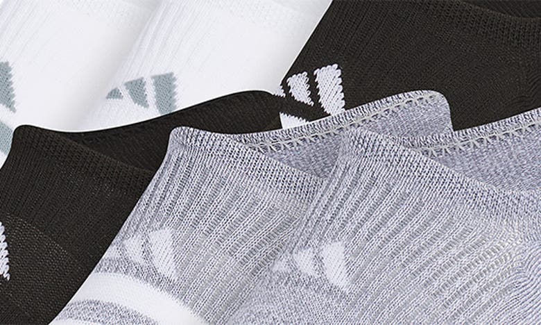 Adidas Originals 6-pack Superlite No Show Performance Socks In White/ Black/ Grey