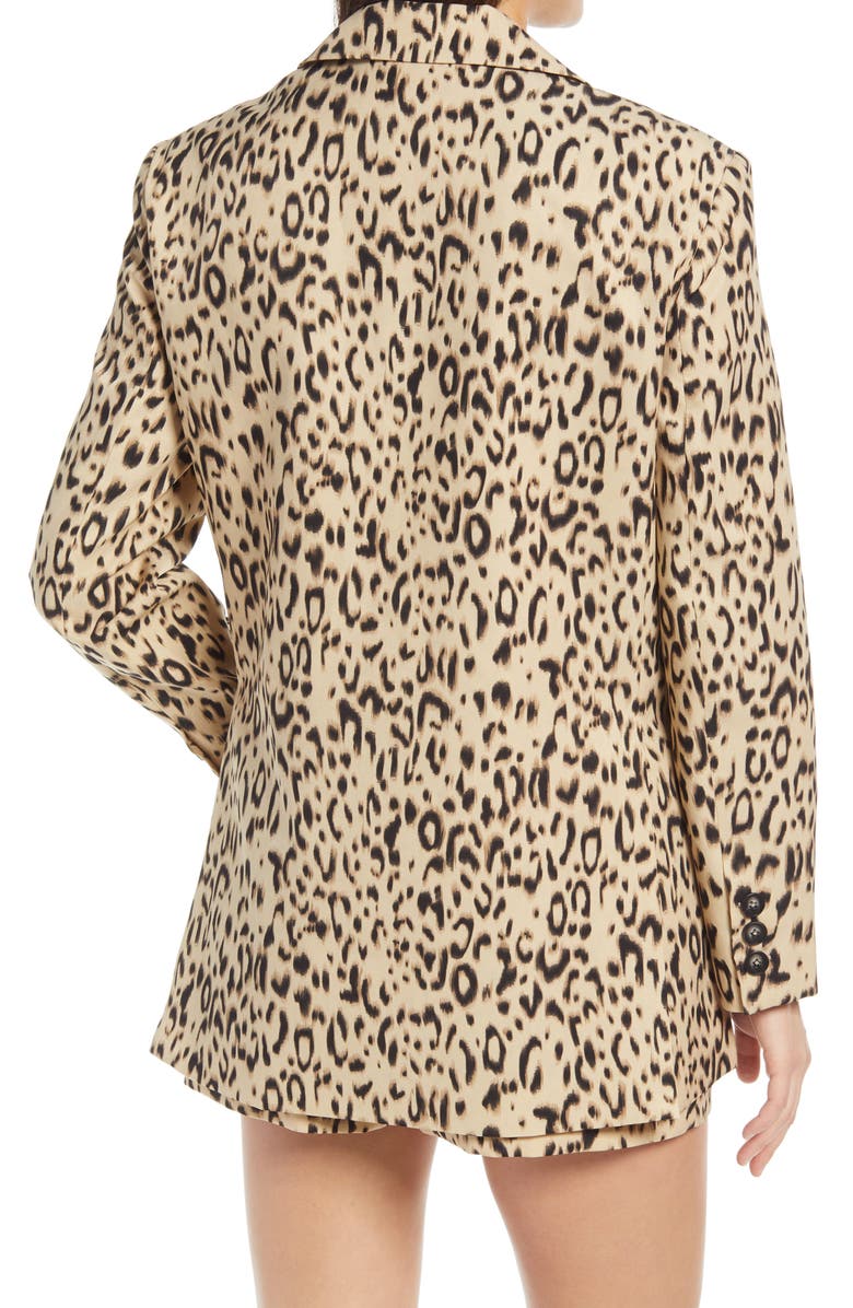 Endless Rose Animal Print Blazer, Alternate, color, Beige Multi