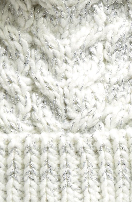CAPELLI NEW YORK CAPELLI NEW YORK KIDS' CHUNKY CABLE STITCH POMPOM HAT & GLOVES SET