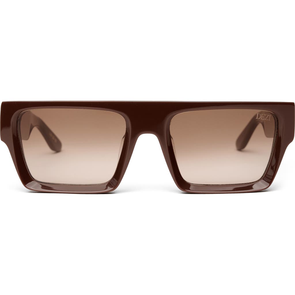 Dezi Slick 55mm Shield Sunglasses In Chocolate/siena Faded