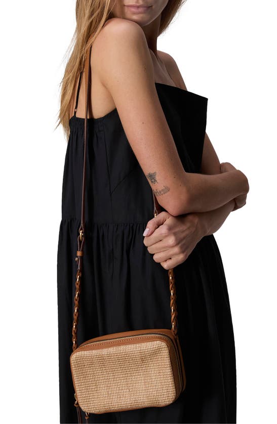 Shop Rag & Bone Cami Straw & Leather Camera Bag In Natural