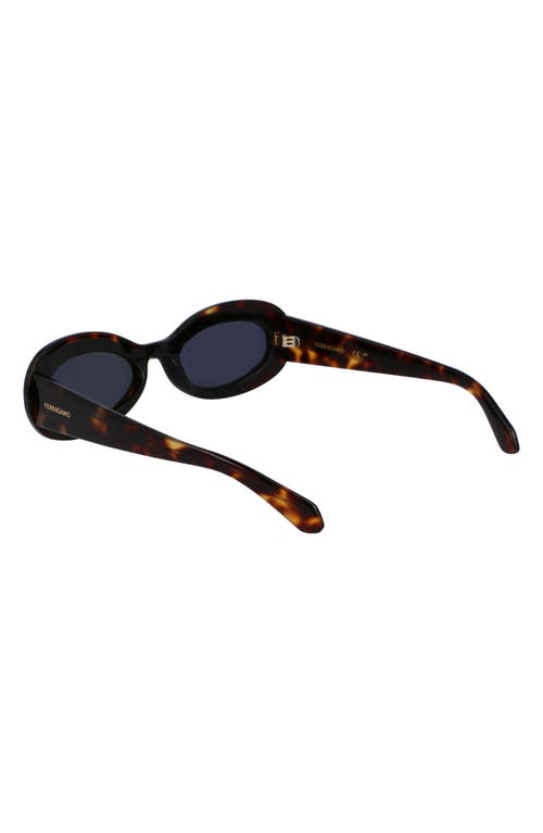 Shop Ferragamo Classic Logo 54mm Oval Sunglasses In Tortoise/black