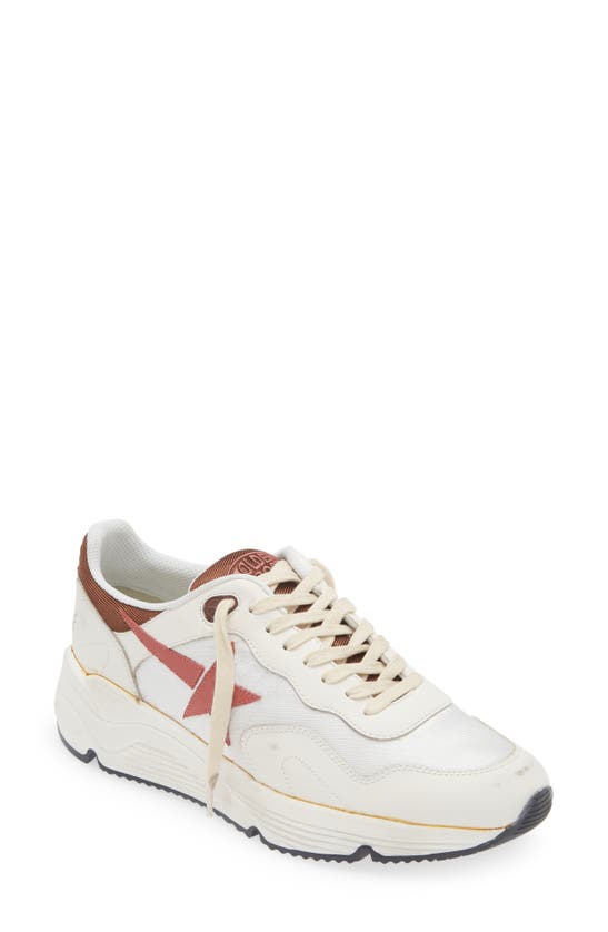 Shop Golden Goose Running Sole Sneaker In White/ Red
