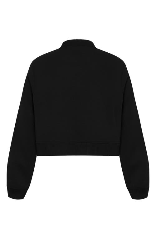 Shop City Chic Ivy Crop Bomber Jacket In Black