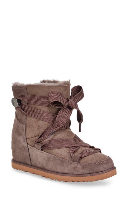 Ugg Classic Femme Lace-up Bootie In Slate Suede