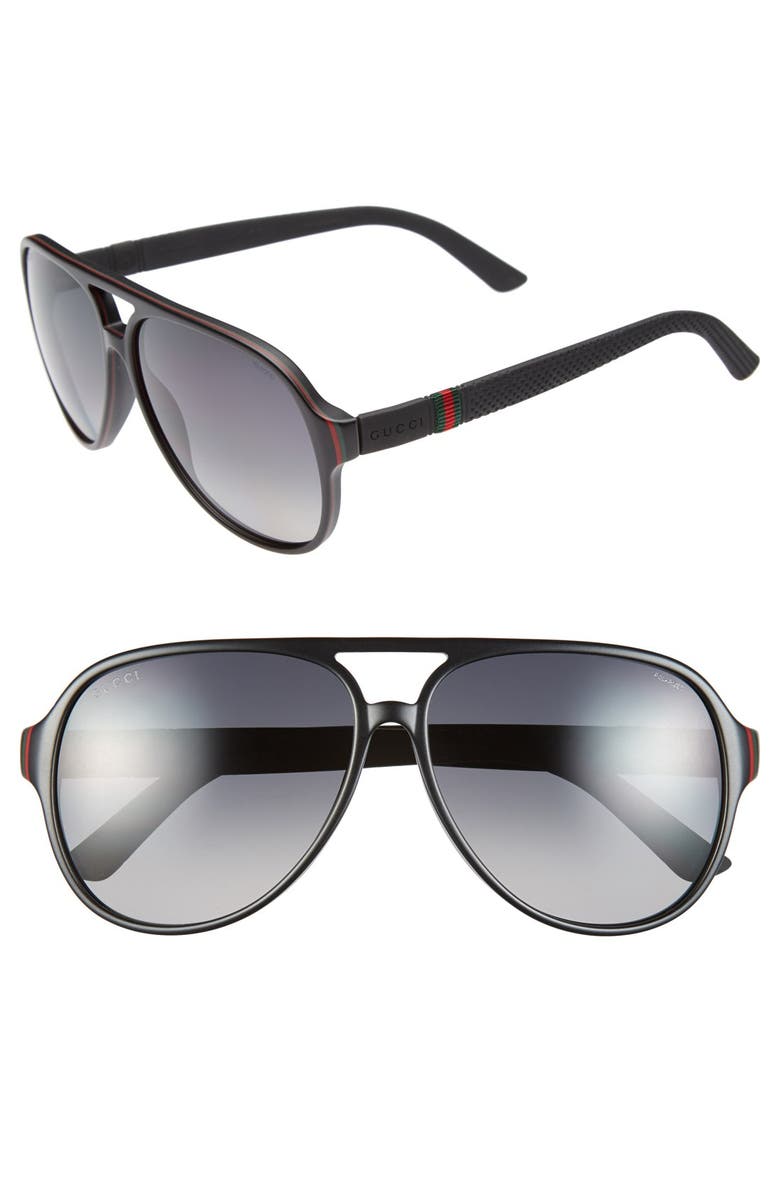 Gucci '1065S' 59mm Polarized Aviator Sunglasses | Nordstrom