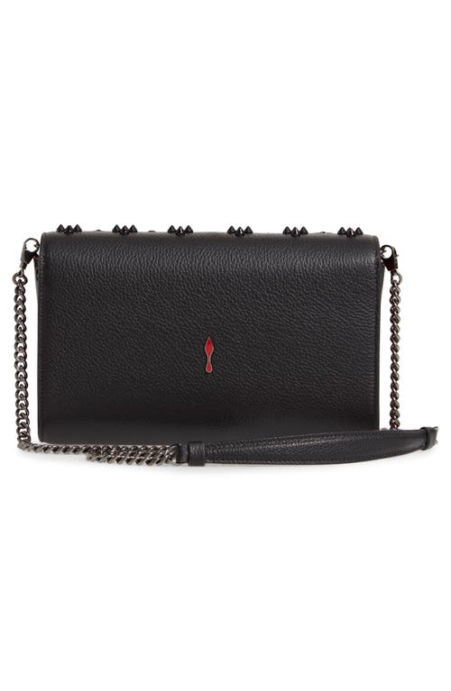 Christian Louboutin Paloma Black Leather Clutch In Black/ultra Black