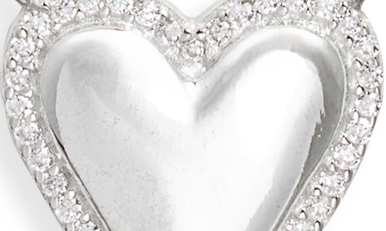 Shymi Cubic Zirconia Pavé Heart Pendant Necklace In Silver