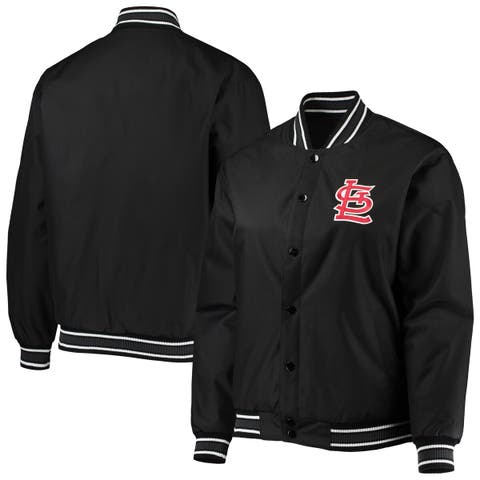 St. Louis Cardinals Poly Twill Varsity Jacket - Black/Red X-Large