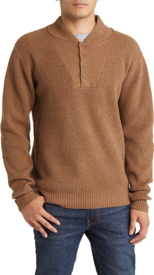 Schott NYC Wool Blend Military Henley Sweater | Nordstrom