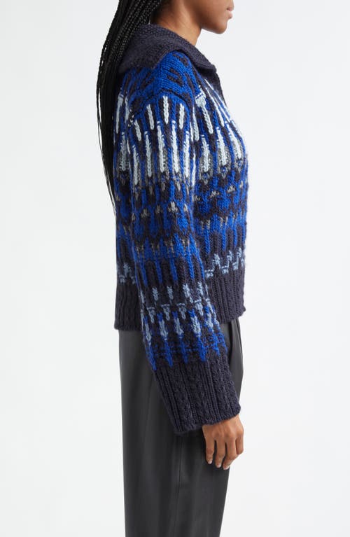 Shop Ramy Brook Augustus Sweater In Lapis Combo Fairisle