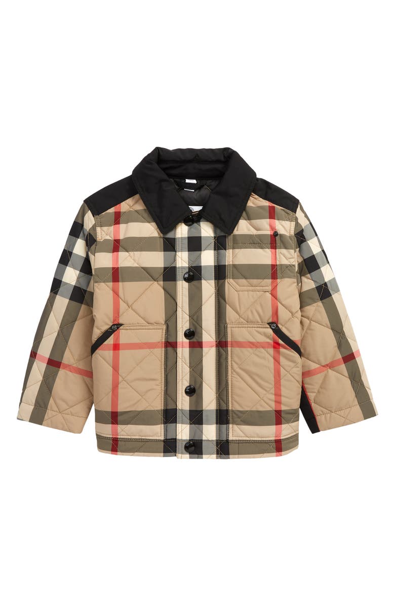 Burberry Kids' Renfred Check Quilted Jacket | Nordstrom