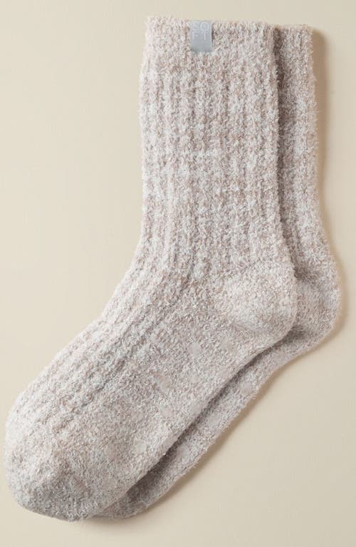 Shop Softies Marshmallow Crew Socks With Grippers In Heather Coco