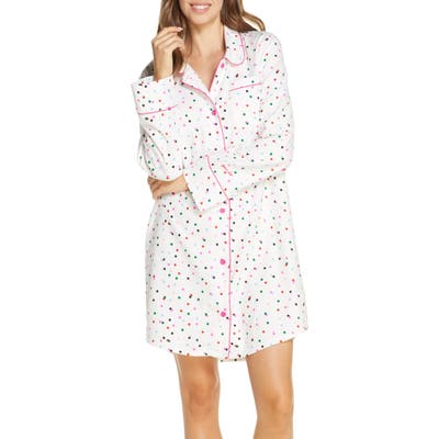 Ban. do Party Dots Flannel Nightgown, Ivory